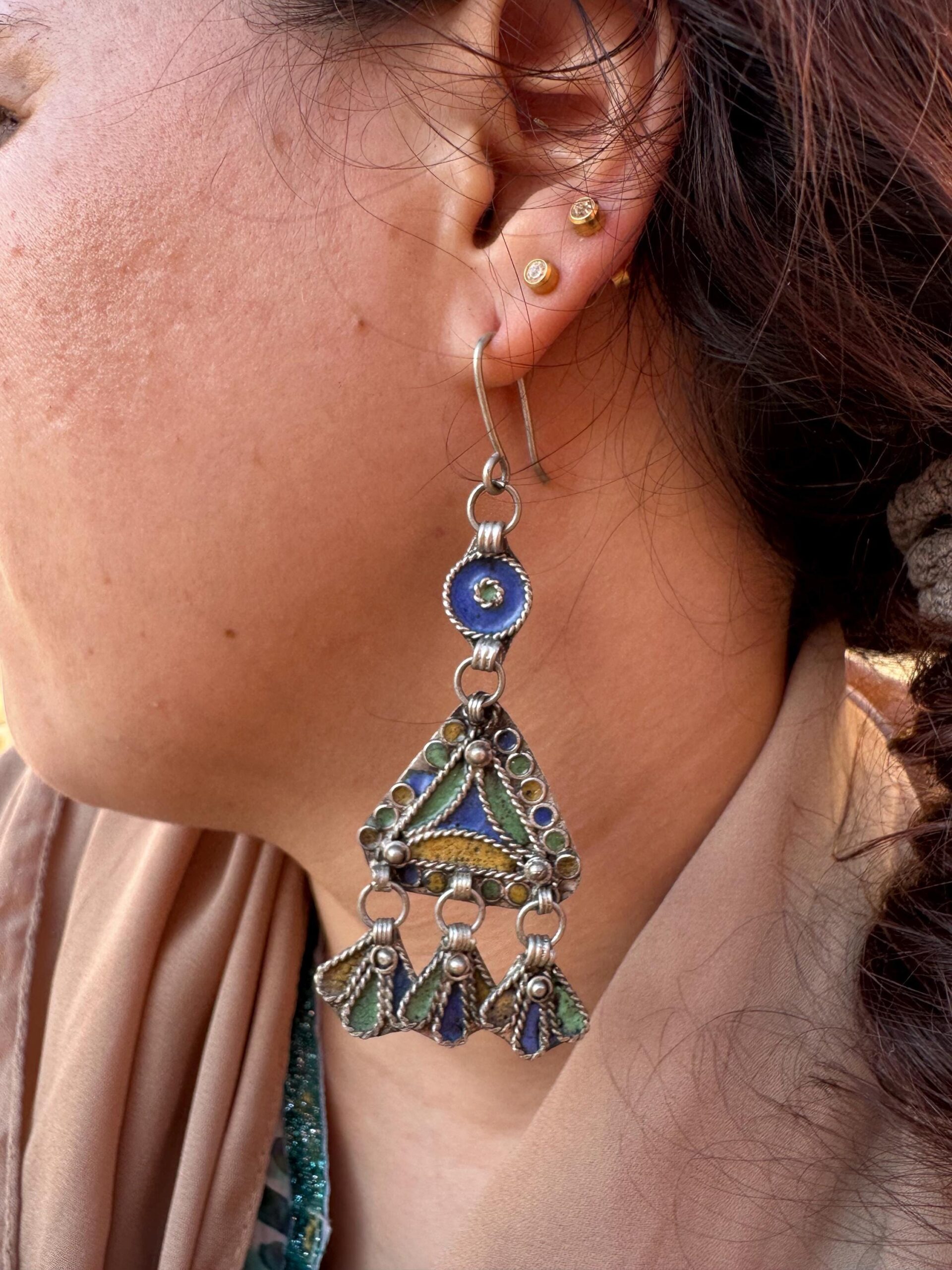 berber earrings antique 1940s ,ethnic tribal earrings - Image 6