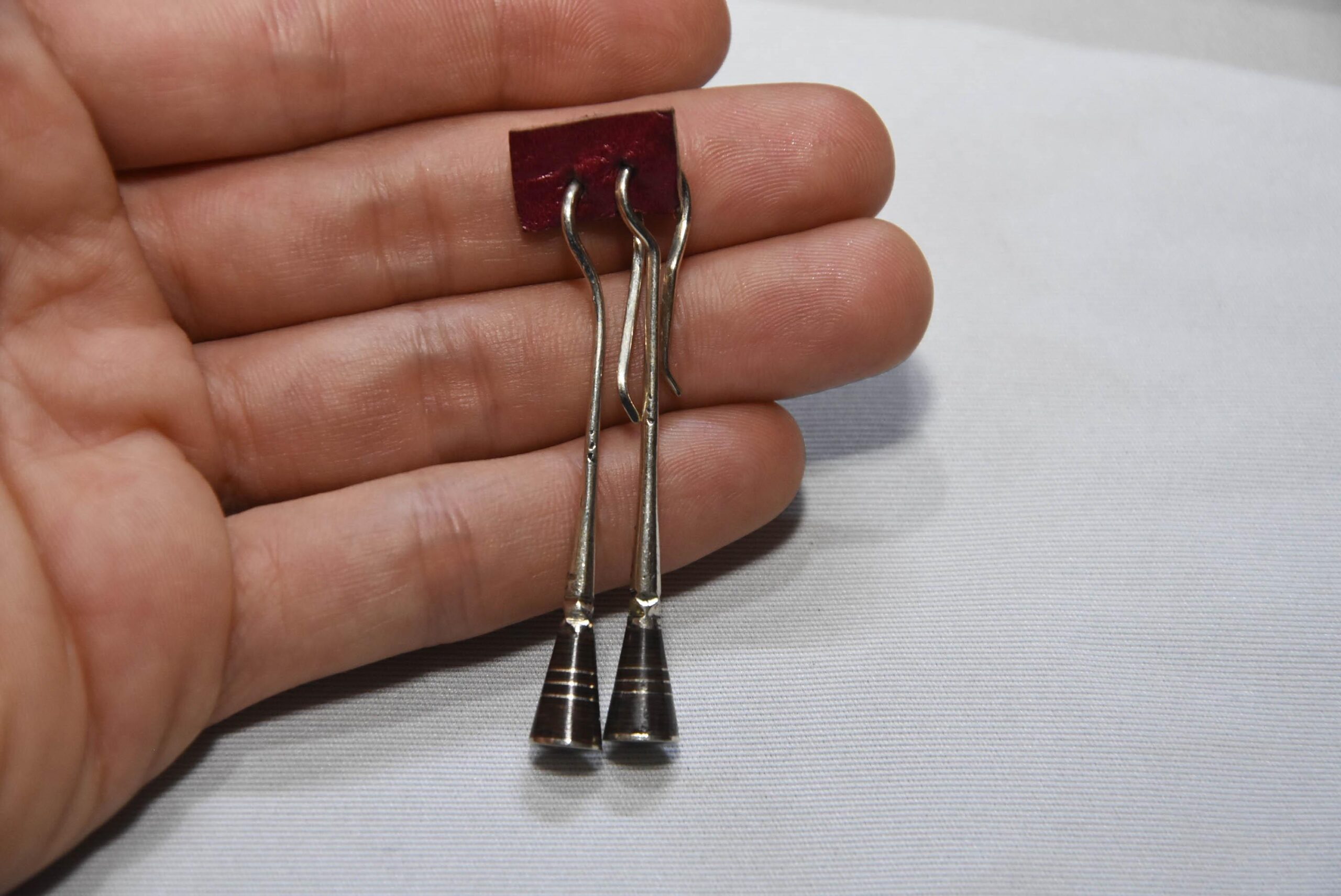 Tuareg earrings in silver and ebony wood, handmade - Image 5