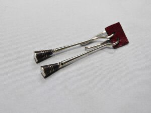 Tuareg earrings in silver and ebony wood, handmade