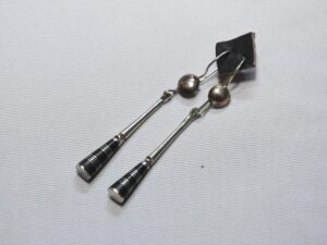 Tuareg earrings ebony handmade by silver