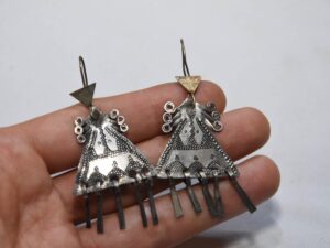 Vintage Touareg earrings silver handmade, Ethnic