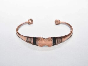 tuareg bracelet brass old handmade from niger sahara desert, ethnic tribal copper