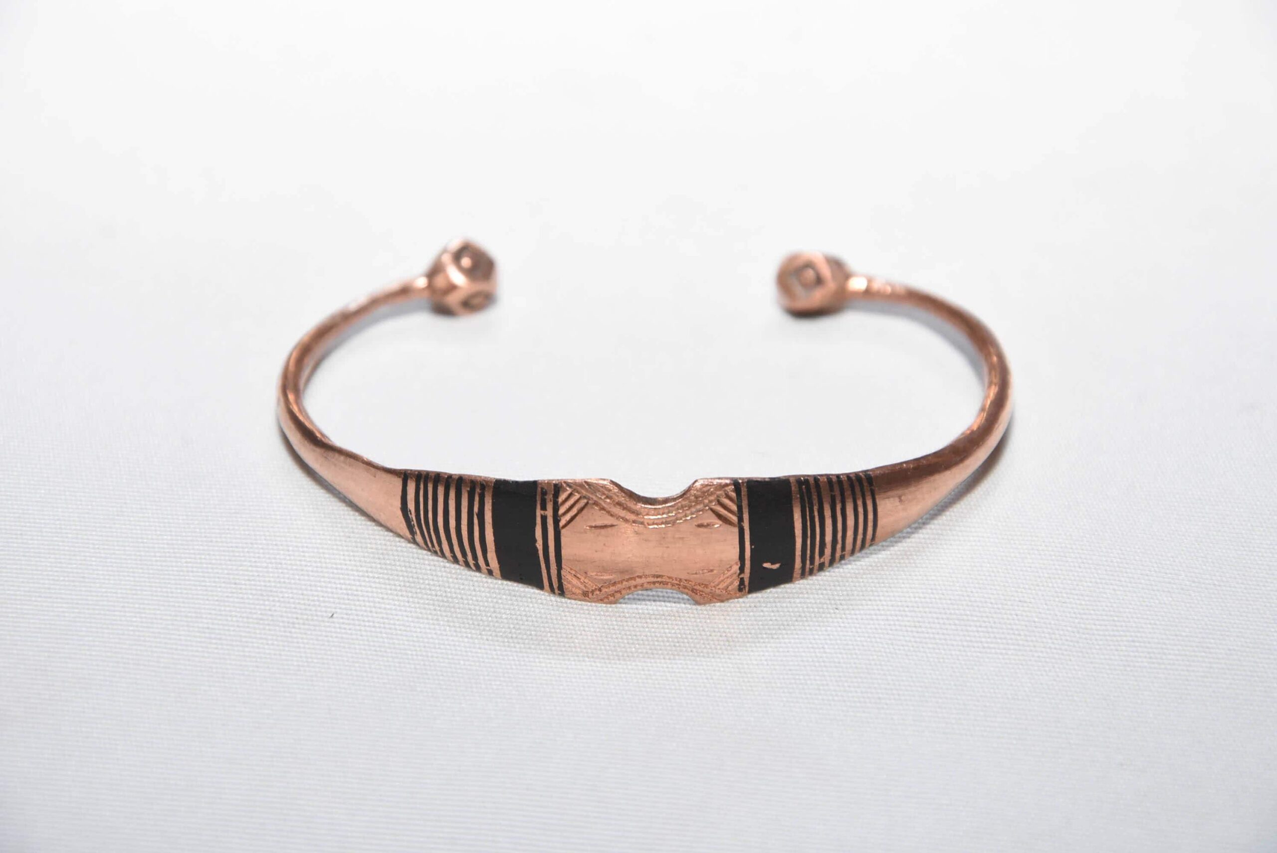 tuareg bracelet brass old handmade from niger sahara desert, ethnic tribal copper