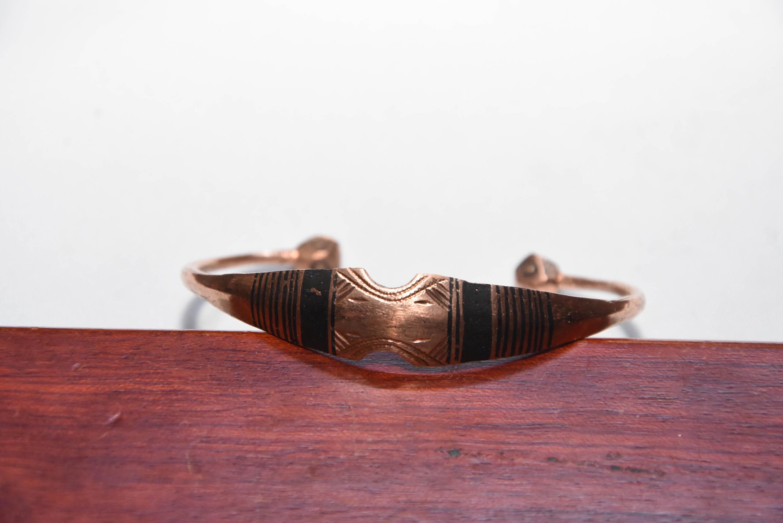 tuareg bracelet brass old handmade from niger sahara desert, ethnic tribal copper - Image 5
