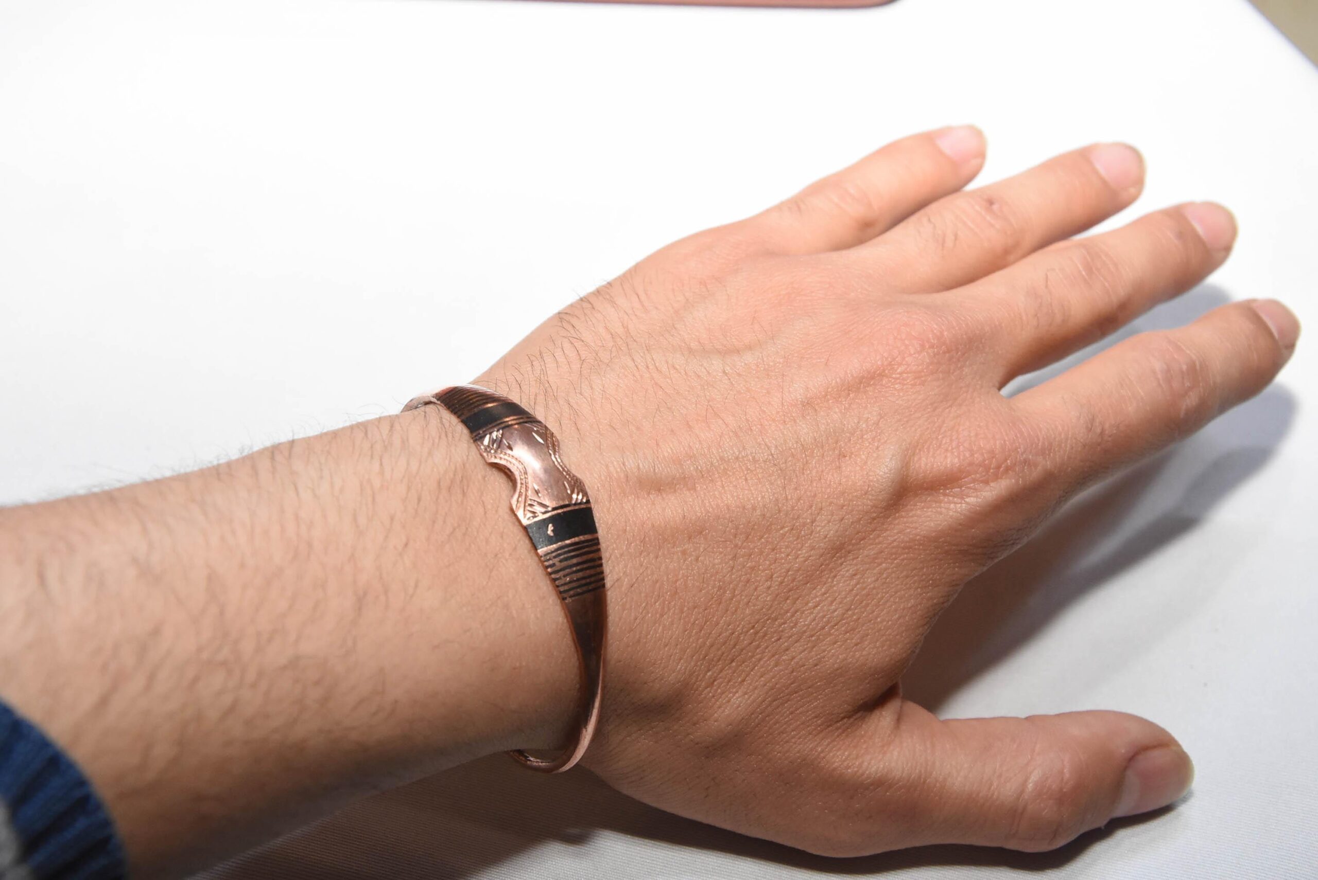tuareg bracelet brass old handmade from niger sahara desert, ethnic tribal copper - Image 8