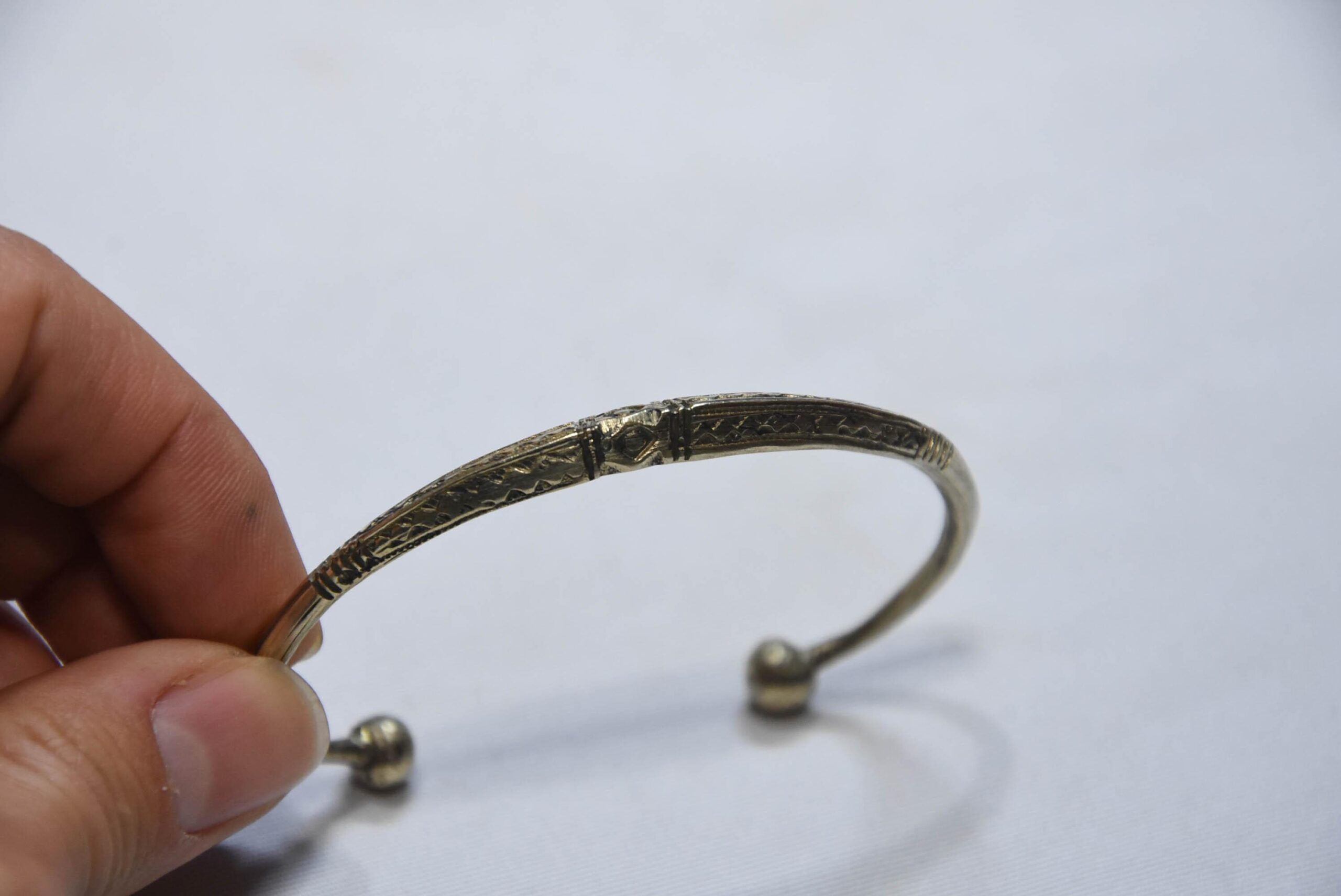 tuareg bracelet silver old handmade from niger sahara desert, ethnic tribal - Image 5