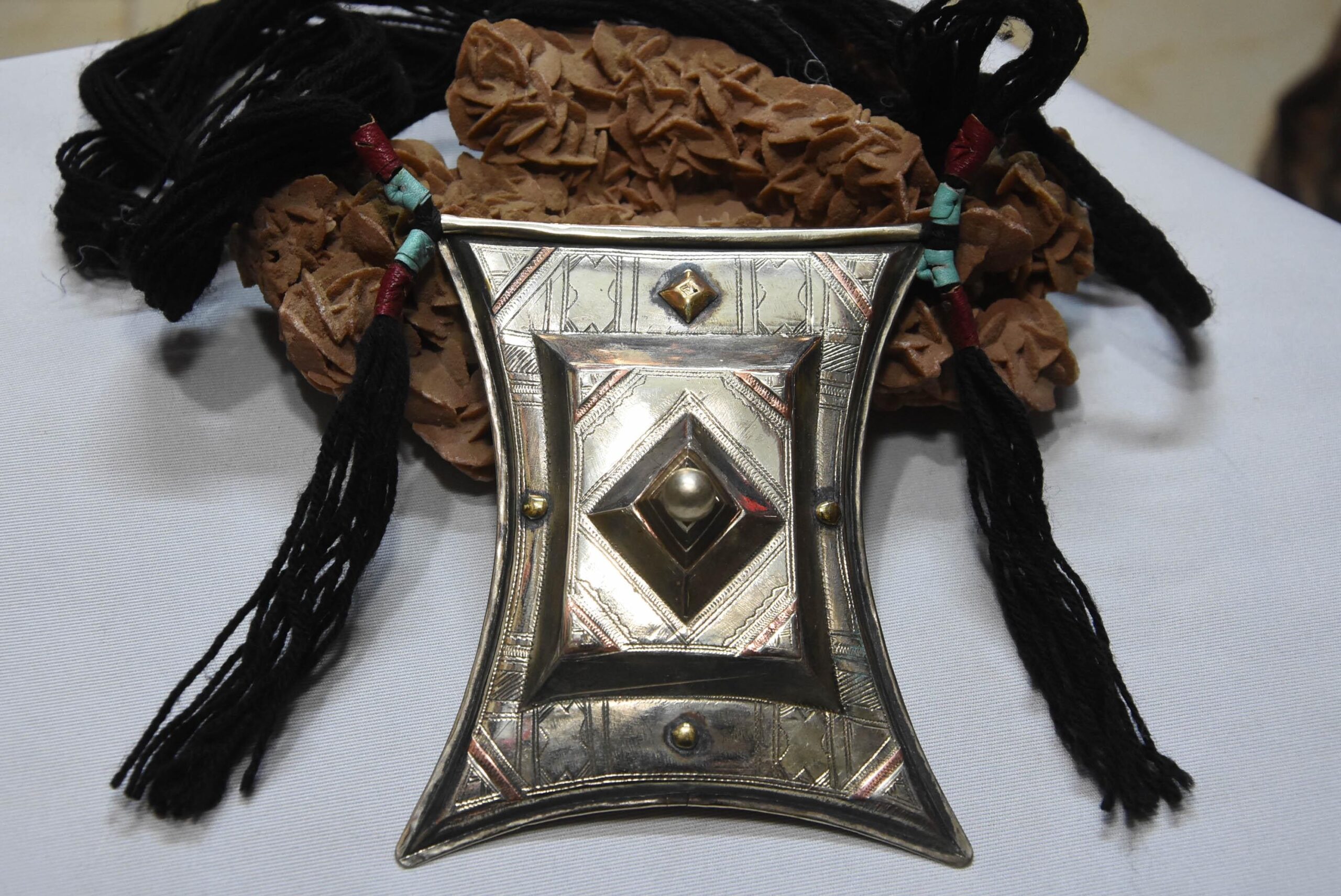 Touareg talisman collier argent couleur main gravé Pendentif amulette, ethnique nomades