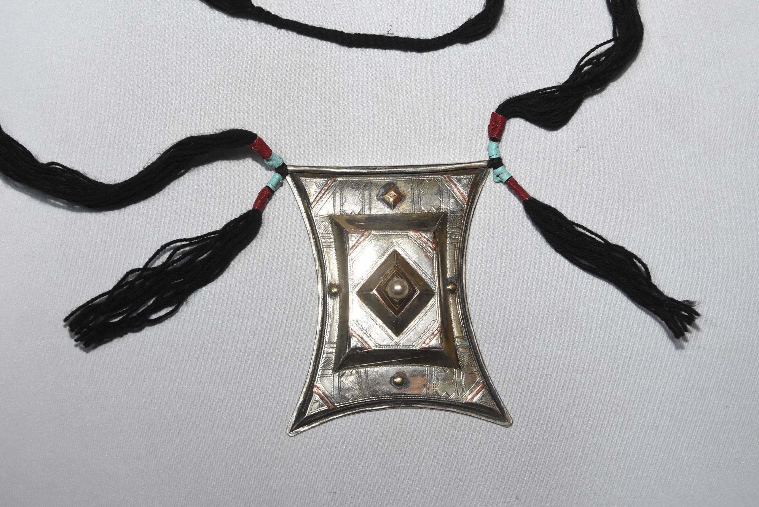 Touareg talisman collier argent couleur main gravé Pendentif amulette, ethnique nomades - Image 8