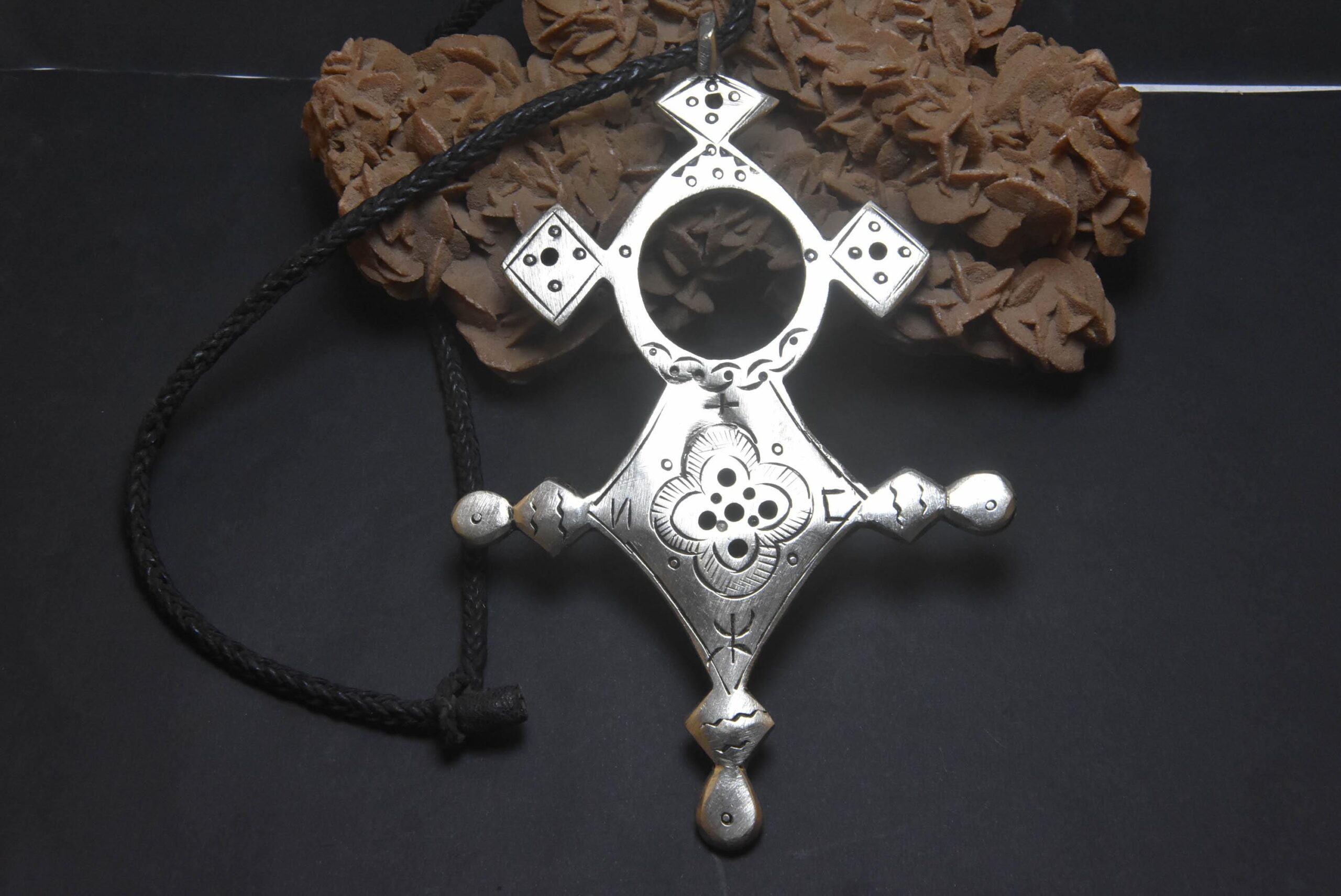 Tuareg old Cross, Silver, of the South, of Tahoua, African Jewelry from the Sahara Desert, Vintage, Ethno - Image 2