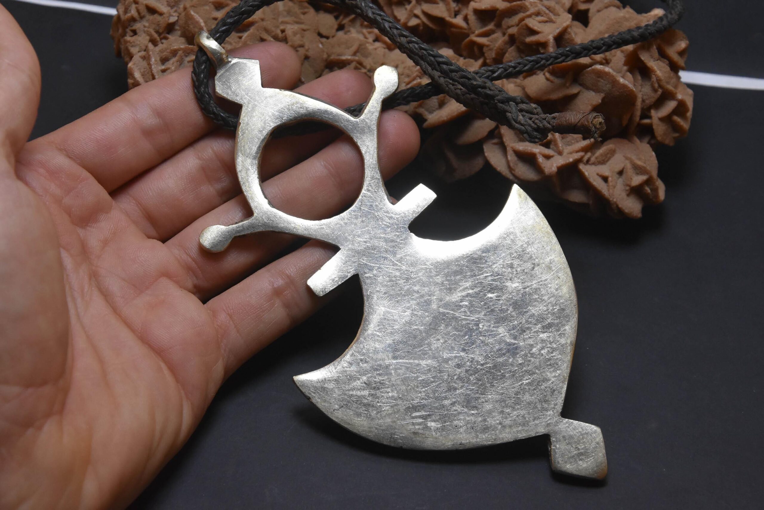 Tuareg Silver Cross Pendant, Tahoua Southern African Tribal Jewelry - Image 6
