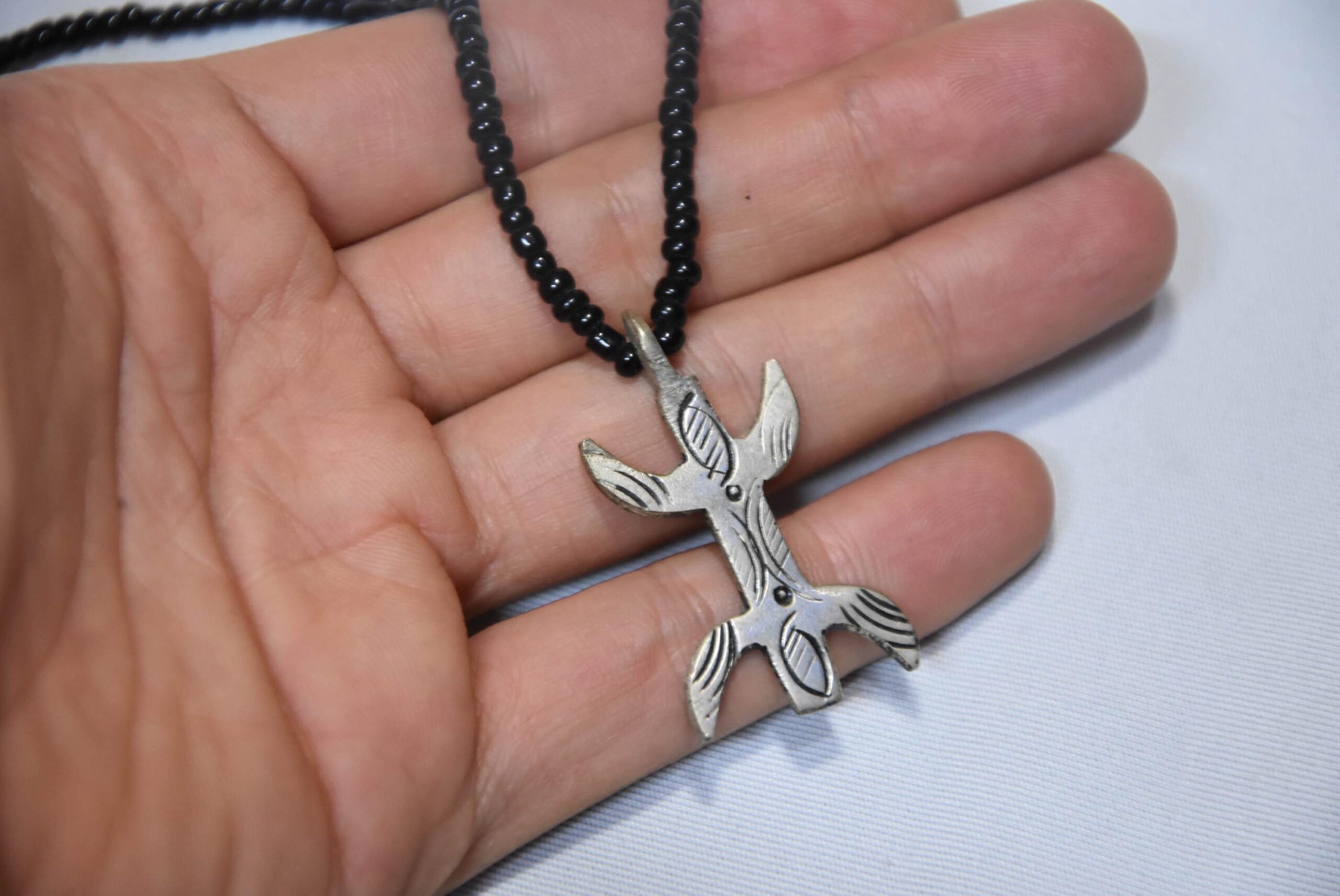 Moroccan Berber Yaz Pendant Necklace, Amazigh Symbol Tifinagh Jewelry - Image 2