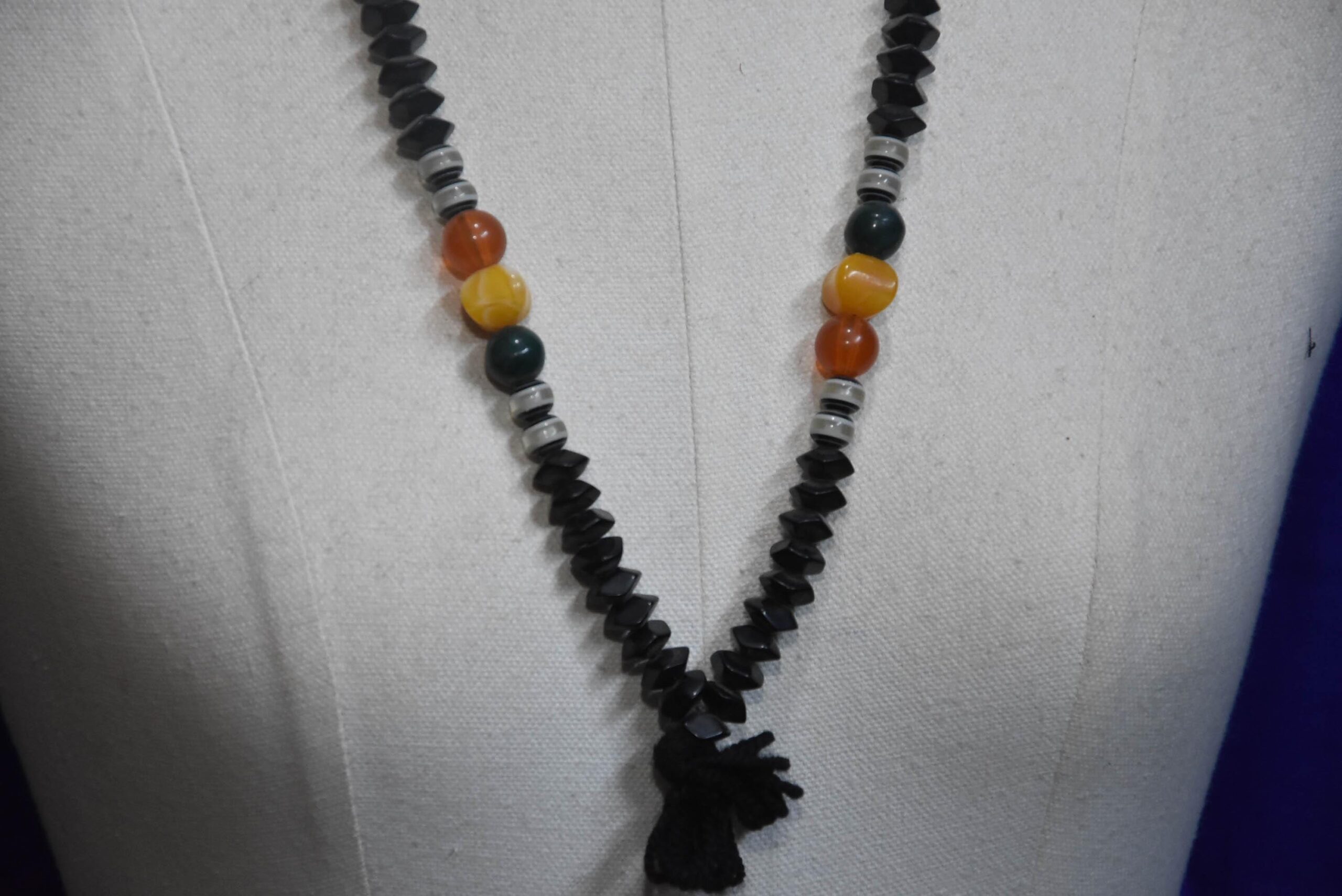 Traditional Mauritanian Tasbih Prayer Bead Necklace, African Tribal Statement Strand - Image 4