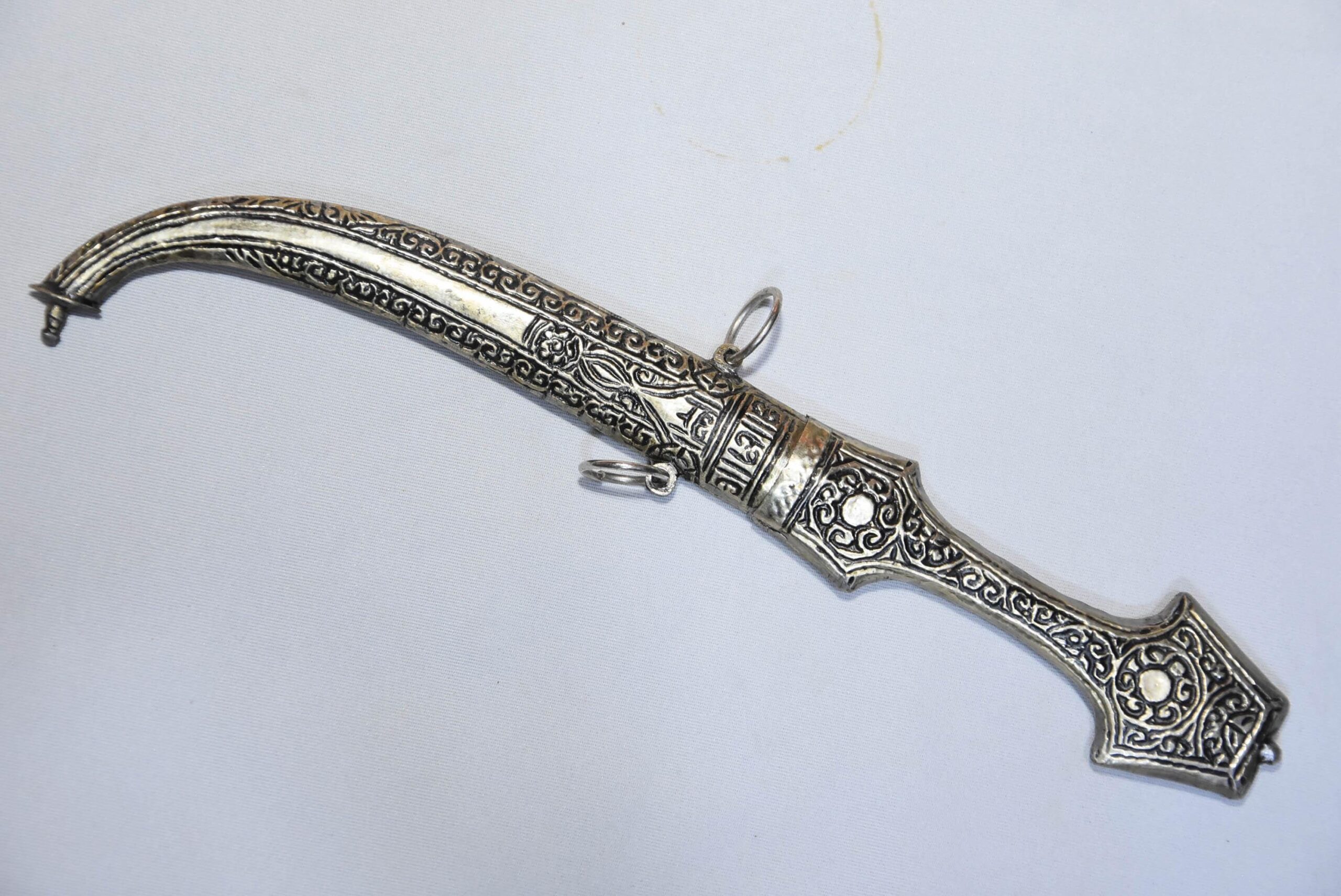 Handmade berber Amazigh Khanjar Dagger Silver Vintage Knife From Morocco - Image 7