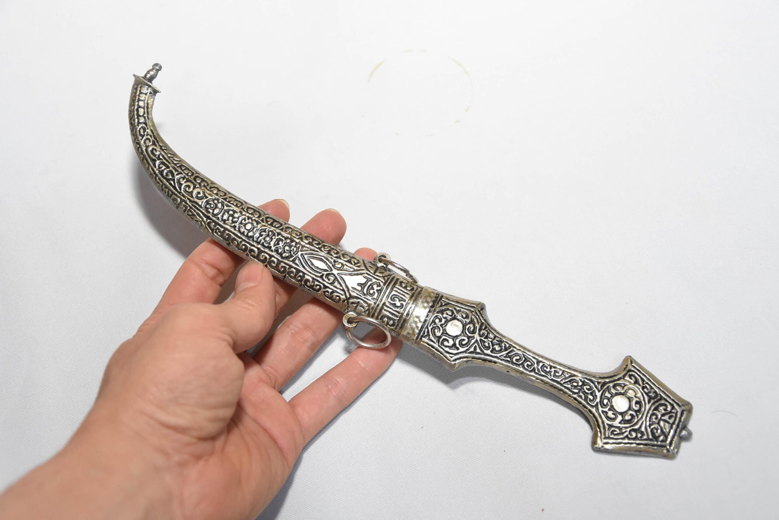Handmade berber Amazigh Khanjar Dagger Silver Vintage Knife From Morocco